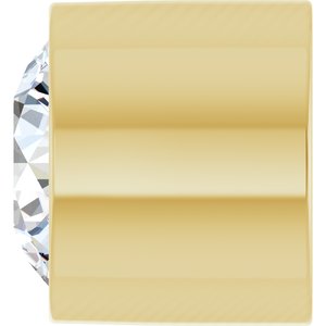 14K Yellow Gold 1.8 mm Round .025 CT Natural Diamond Tube Bezel Setting With Bearing