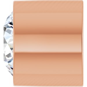 14K Rose Gold 2 mm .03 CT Lab-Grown Diamond Tube Bezel Setting With Bearing
