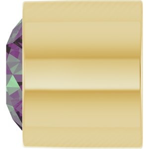 14K Yellow Gold 2 mm Round Lab-Grown Alexandrite Bezel Setting