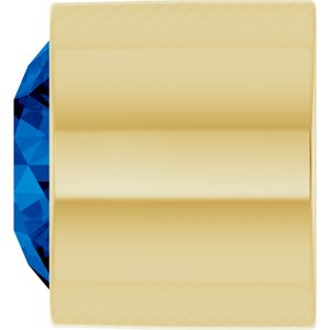 14K Yellow Gold 2 mm Round Lab-Grown Blue Sapphire Bezel Setting