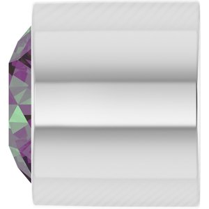 14K White Gold 2 mm Round Lab-Grown Alexandrite Bezel Setting