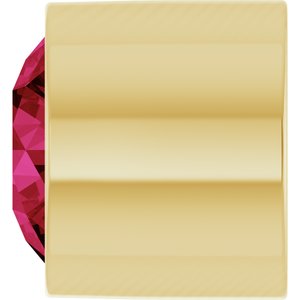 14K Yellow Gold 2 mm Round Lab-Grown Ruby Bezel Setting
