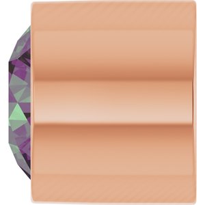 14K Rose Gold 2 mm Round Lab-Grown Alexandrite Bezel Setting