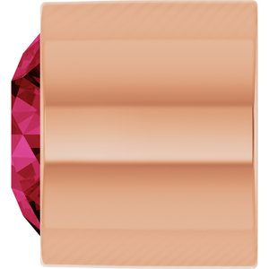14K Rose Gold 2 mm Round Lab-Grown Ruby Bezel Setting