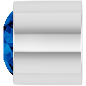 14K White Gold 2 mm Round Lab-Grown Blue Sapphire Bezel Setting