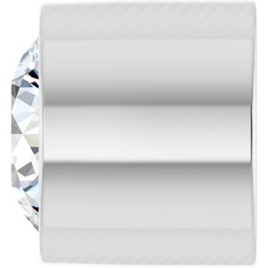 14K White Gold 1.75 mm .025 CT Lab-Grown Diamond Tube Bezel Setting With Bearing