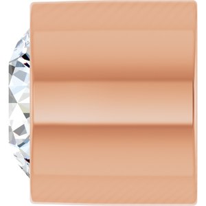 14K Rose Gold 1.75 mm .025 CT Lab-Grown Diamond Tube Bezel Setting With Bearing