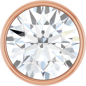 14K Rose Gold 2.7 mm Round .07 CT Natural Diamond Tube Bezel Setting With Bearing