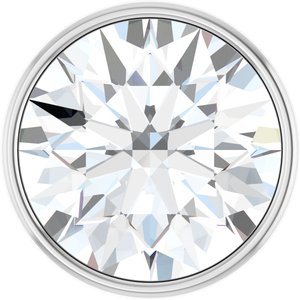 14K White Gold 3.4 mm Round 1/6 CT Natural Diamond Tube Bezel Setting With Bearing