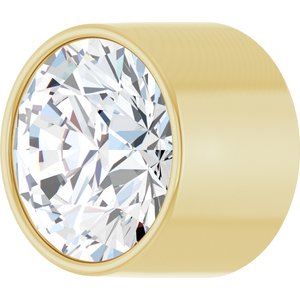 14K Yellow Gold 3.4 mm Round 1/6 CT Natural Diamond Tube Bezel Setting With Bearing