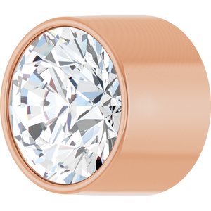 14K Rose Gold 3.75 mm Round 1/5 CT Natural Diamond Tube Bezel Setting With Bearing