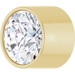 14K Yellow Gold 3 mm 1/10 CT Natural Diamond Tube Bezel Setting With Bearing