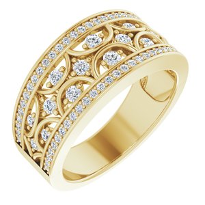 14K Yellow Gold 5/8 CTW Natural Diamond Ring