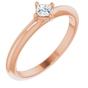 14K Rose Gold 1/6 CTW Natural Diamond Solitaire Ring
