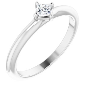 Sterling Silver 1/6 CTW Natural Diamond Solitaire Ring