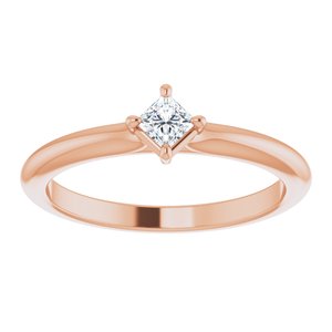 14K Rose Gold 1/6 CTW Natural Diamond Solitaire Ring
