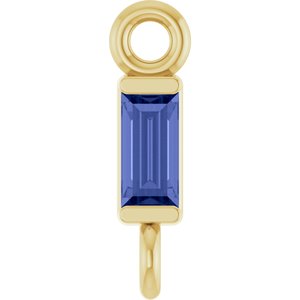14K Yellow Gold Natural Tanzanite Link