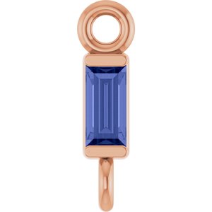 14K Rose Gold Natural Tanzanite Link