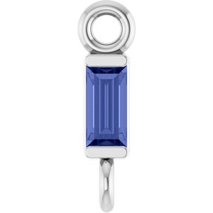 14K White Gold Natural Tanzanite Link