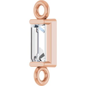 14K Rose Gold Set Channel-Set Link