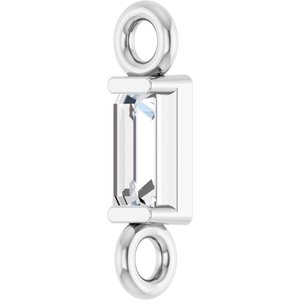 14K White Gold .04 CT Natural Diamond Link
