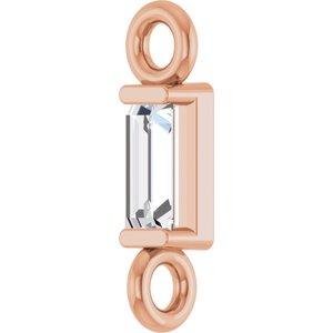 14K Rose Gold .04 CT Lab-Grown Diamond Link
