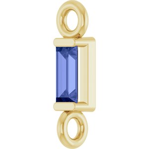 14K Yellow Gold Natural Tanzanite Link