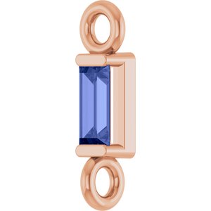 14K Rose Gold Natural Tanzanite Link