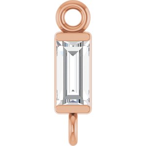 14K Rose Gold Set Channel-Set Link
