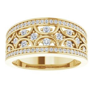 14K Yellow Gold 5/8 CTW Natural Diamond Ring