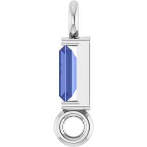 14K White Gold Natural Tanzanite Link