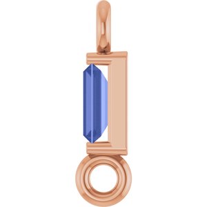 14K Rose Gold Natural Tanzanite Link