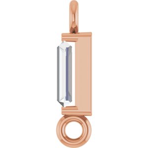 14K Rose Gold Set Channel-Set Link