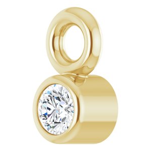 14K Yellow Gold .015 CT Lab-Grown Diamond Bezel-Set Dangle