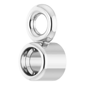 18K White Gold 1.5 mm Round Bezel-Set Dangle
