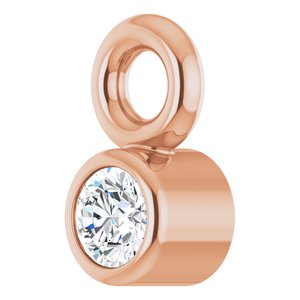 14K Rose Gold .015 CT Natural Diamond Dangle