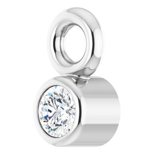 14K White Gold .015 CT Lab-Grown Diamond Bezel-Set Dangle