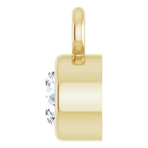 14K Yellow Gold 1/10 CT Natural Diamond Dangle