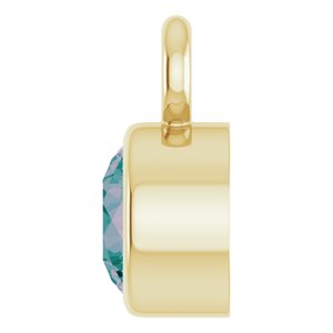 14K Yellow Gold Natural Alexandrite Dangle