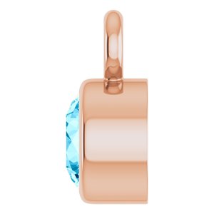 14K Rose Gold Natural Aquamarine Dangle
