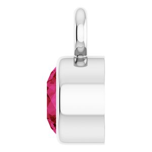 14K White Gold Lab-Grown Ruby Dangle