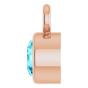 14K Rose Gold Natural Blue Zircon Dangle