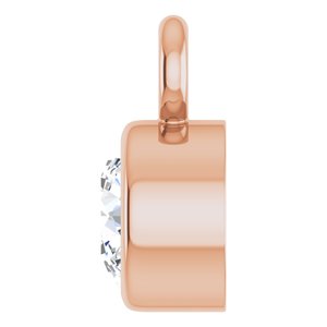 14K Rose Gold 1/10 CT Natural Diamond Dangle