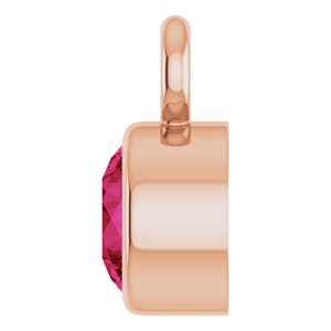 14K Rose Gold Natural Ruby Dangle