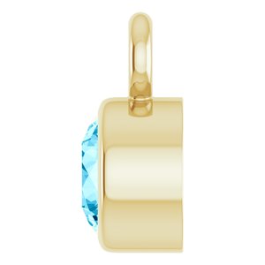 14K Yellow Gold Natural Aquamarine Dangle