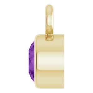 14K Yellow Gold Natural Amethyst Dangle