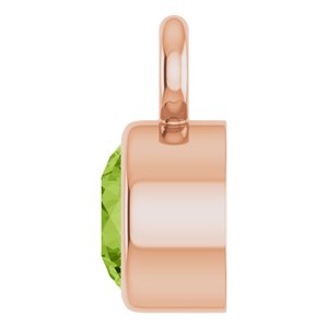 14K Rose Gold Natural Peridot Dangle