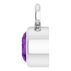 14K White Gold Natural Amethyst Dangle