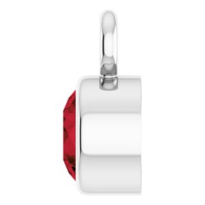 14K White Gold Natural Mozambique Garnet Dangle