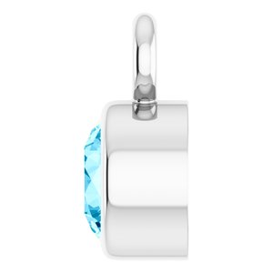 14K White Gold Natural Aquamarine Dangle